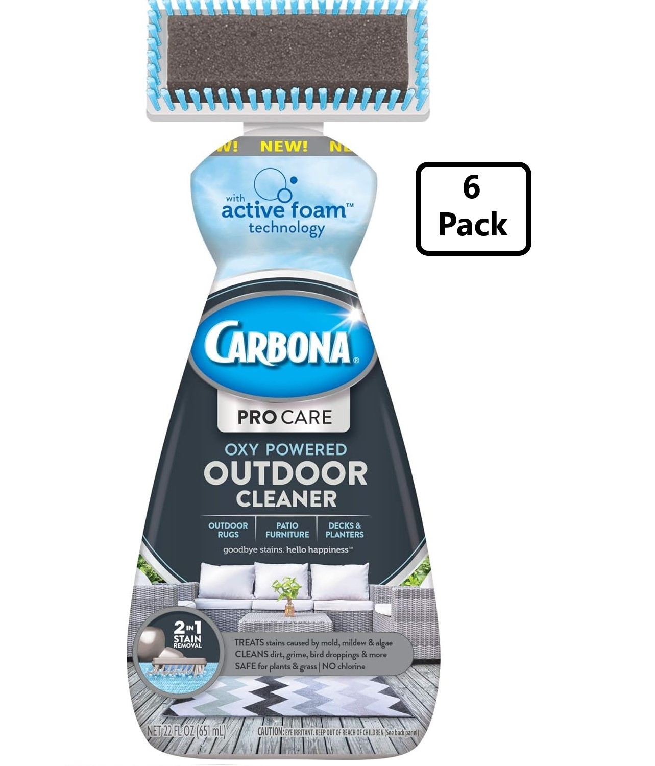Carbona Pro Care Oxy Powered Outdoor Cleaner and Active Foam, 22 Oz (6 Pack)