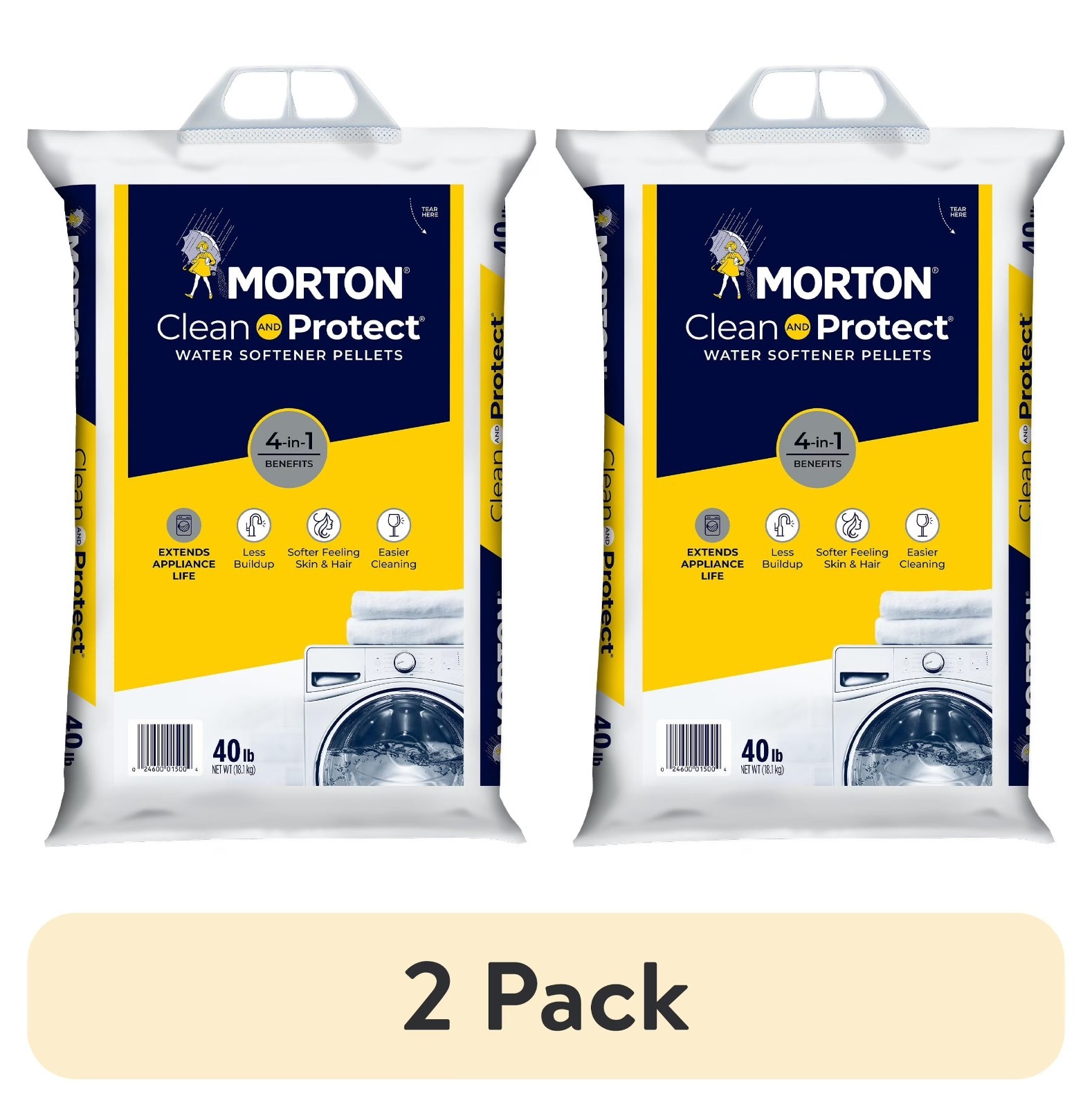 (6 pack) Morton Clean and Protect Water Softener Salt Pellets, 40 LB Bag
