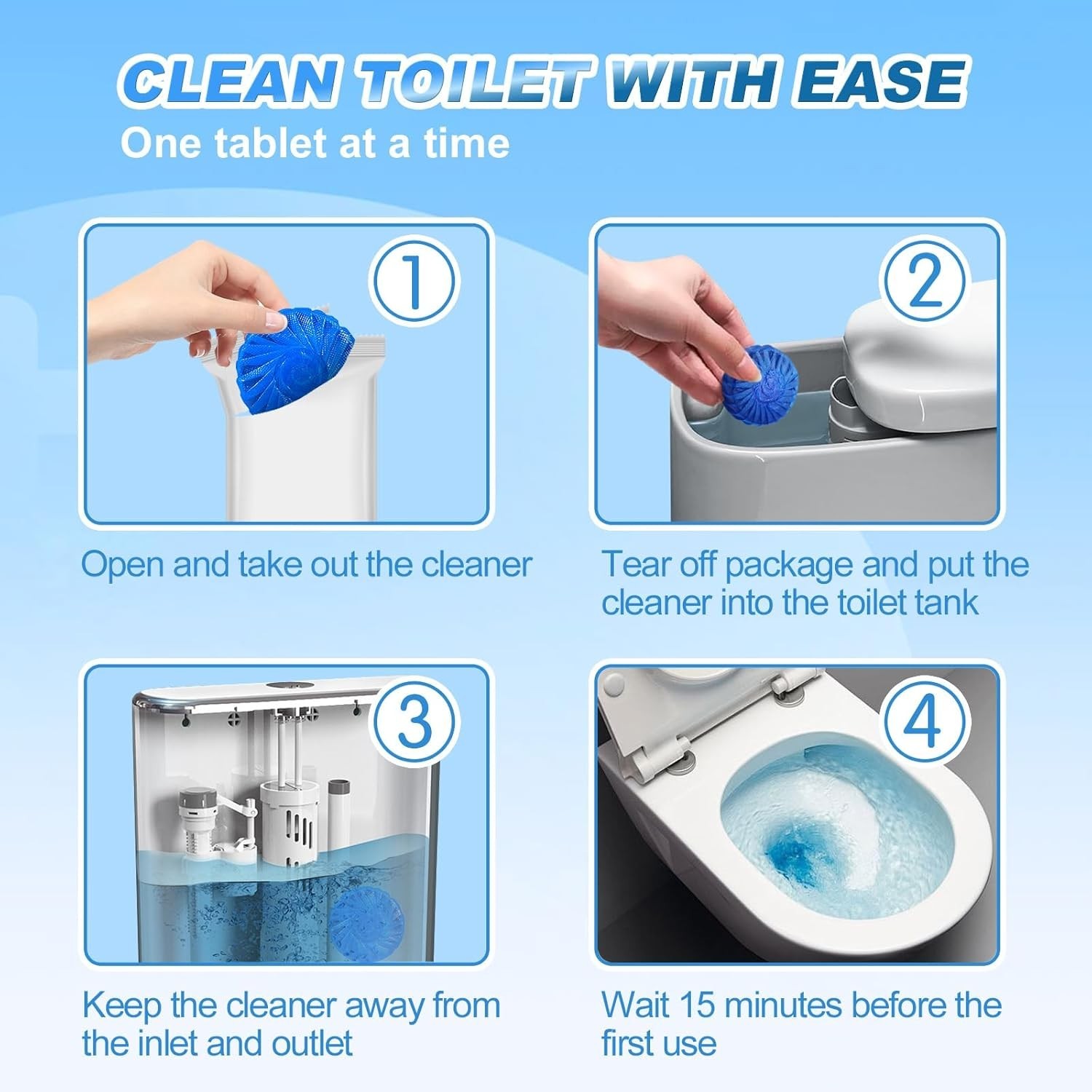 Multipurpose Bathroom Cleaners 54 Pack Commercial & Household Toilet Bowl Cleane