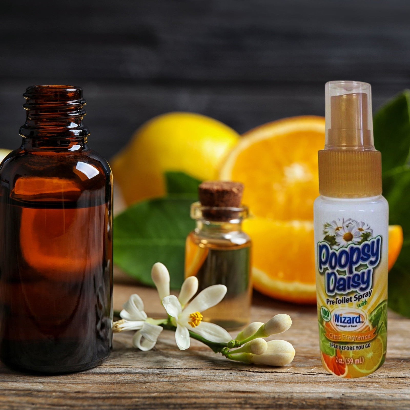 Poopsy Daisy Pre-Toilet Spray – Citrus Fragrance – 100 Uses, 2oz. (Pack of 2)
