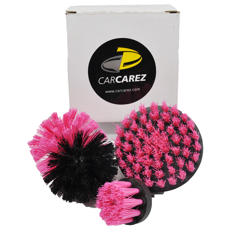 3 Pcs/set Drill Brush Power Scrubber Drill Attachments Cleaning Pink