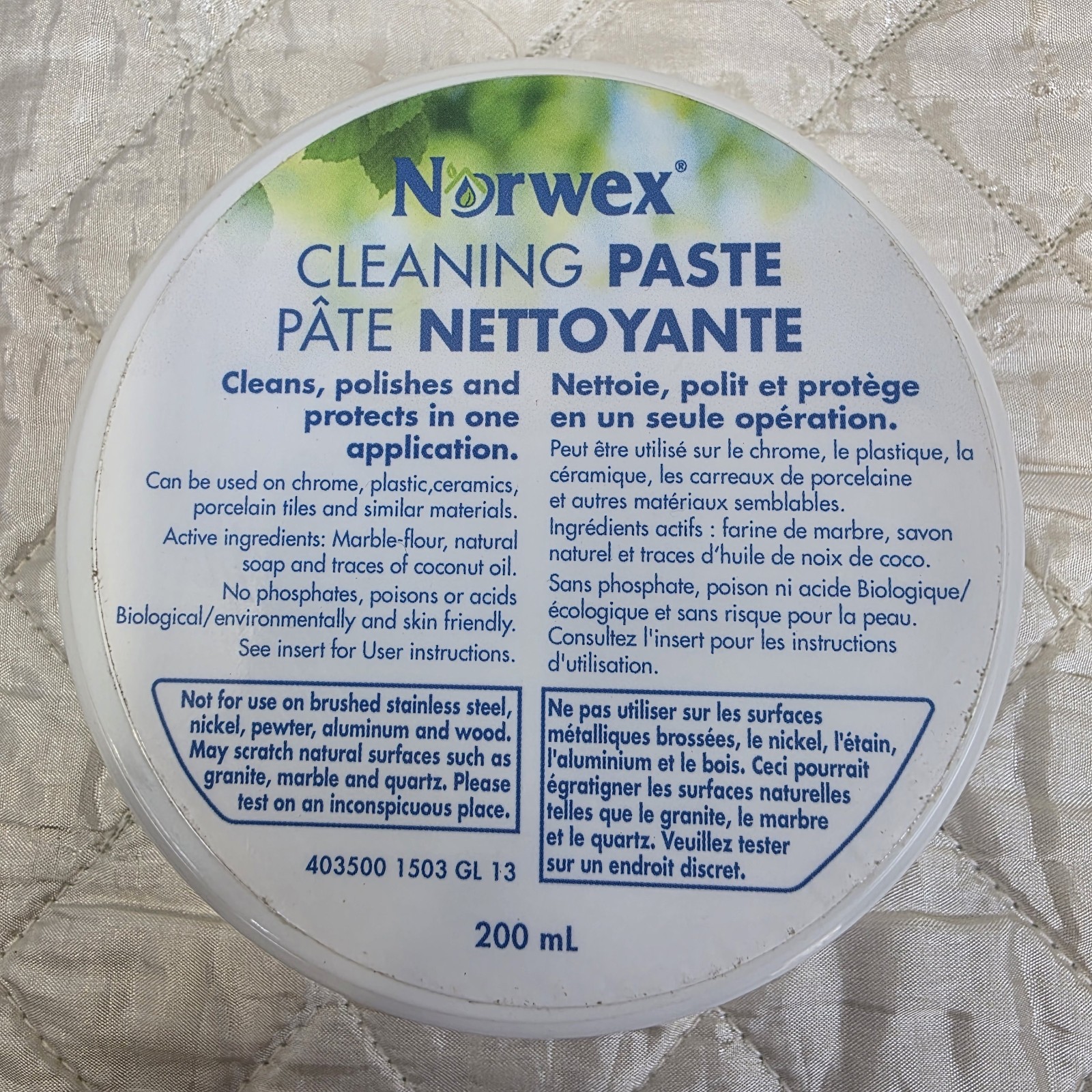 New Norwex Cleaning Paste 200ml 6.76 OZ Stain Removal, Cleans Dirt & Polish
