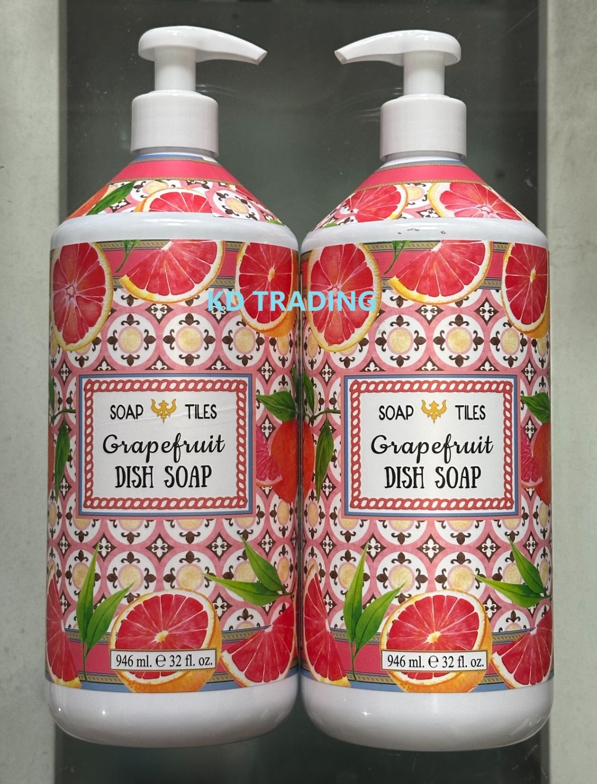 (2-Pack) SOAP TILES ~ GRAPEFRUIT Essential Oil DISH SOAP Wash 946ml MADE IN USA