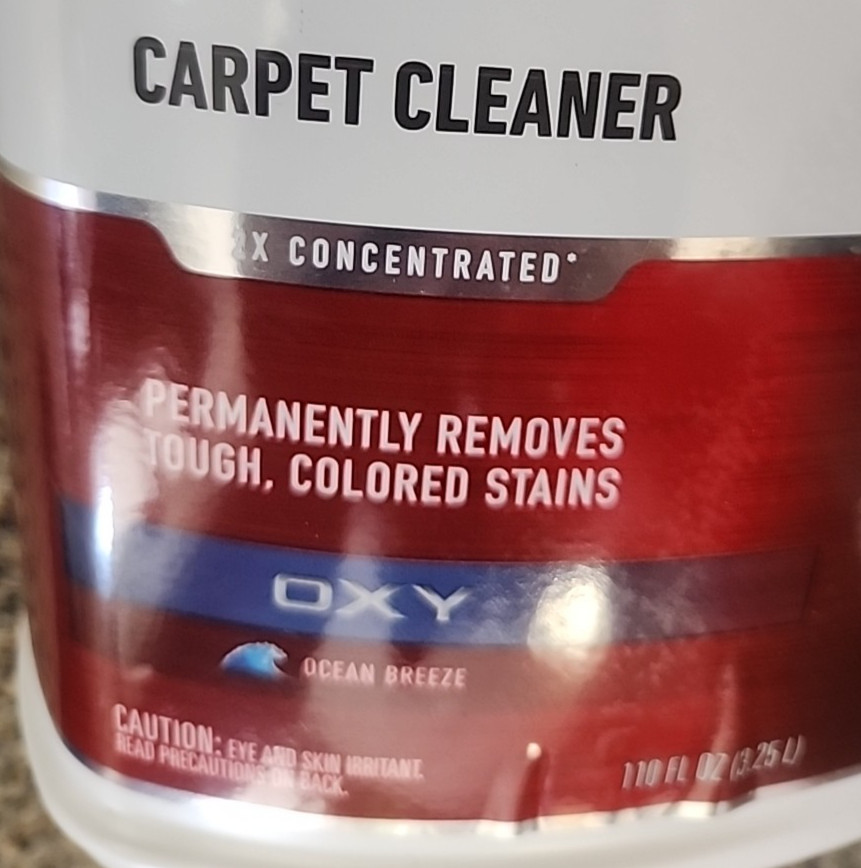 Hoover Oxy Carpet Cleaner Solution 1 gal, Ocean Breeze Scent/2X concentrated