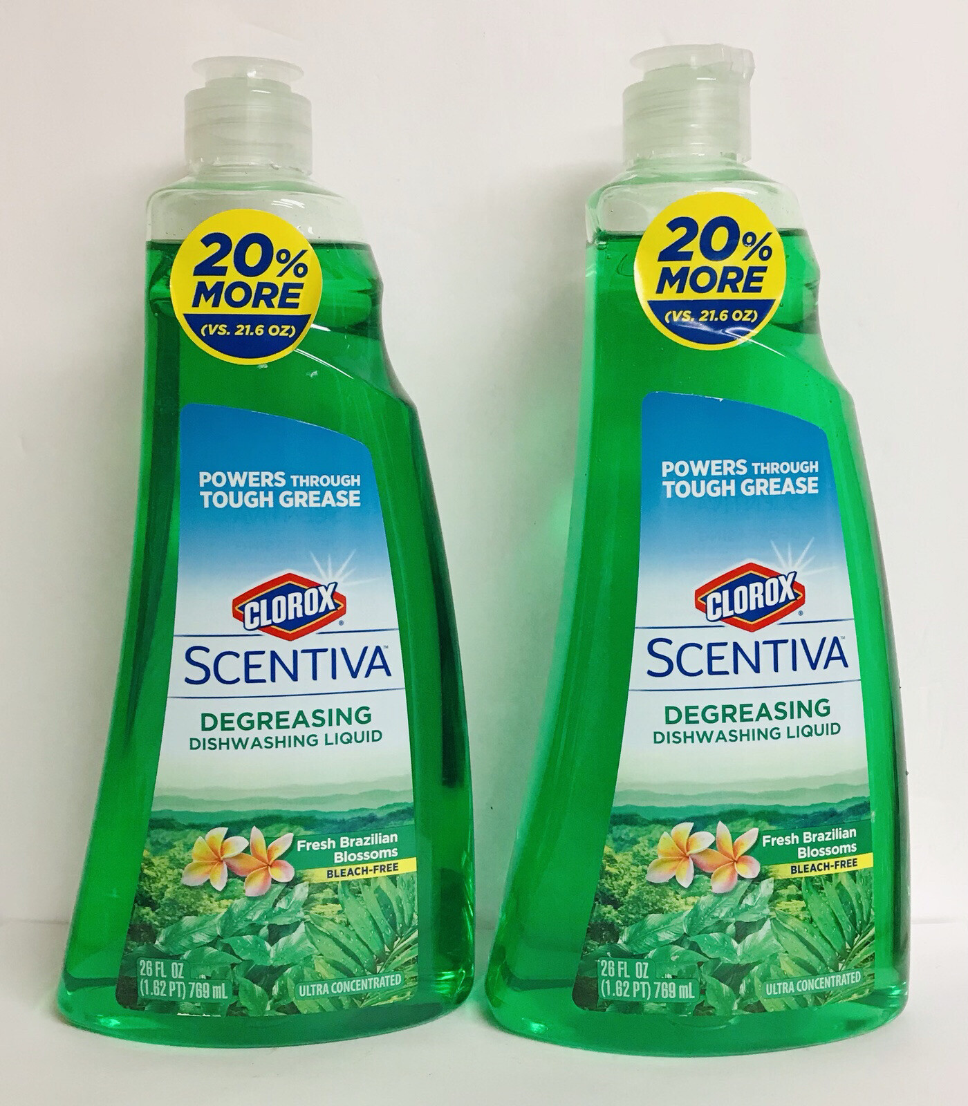 2 Bottles Scentiva ~ Degreasing Dishwasing Liquid 26 fl oz Each