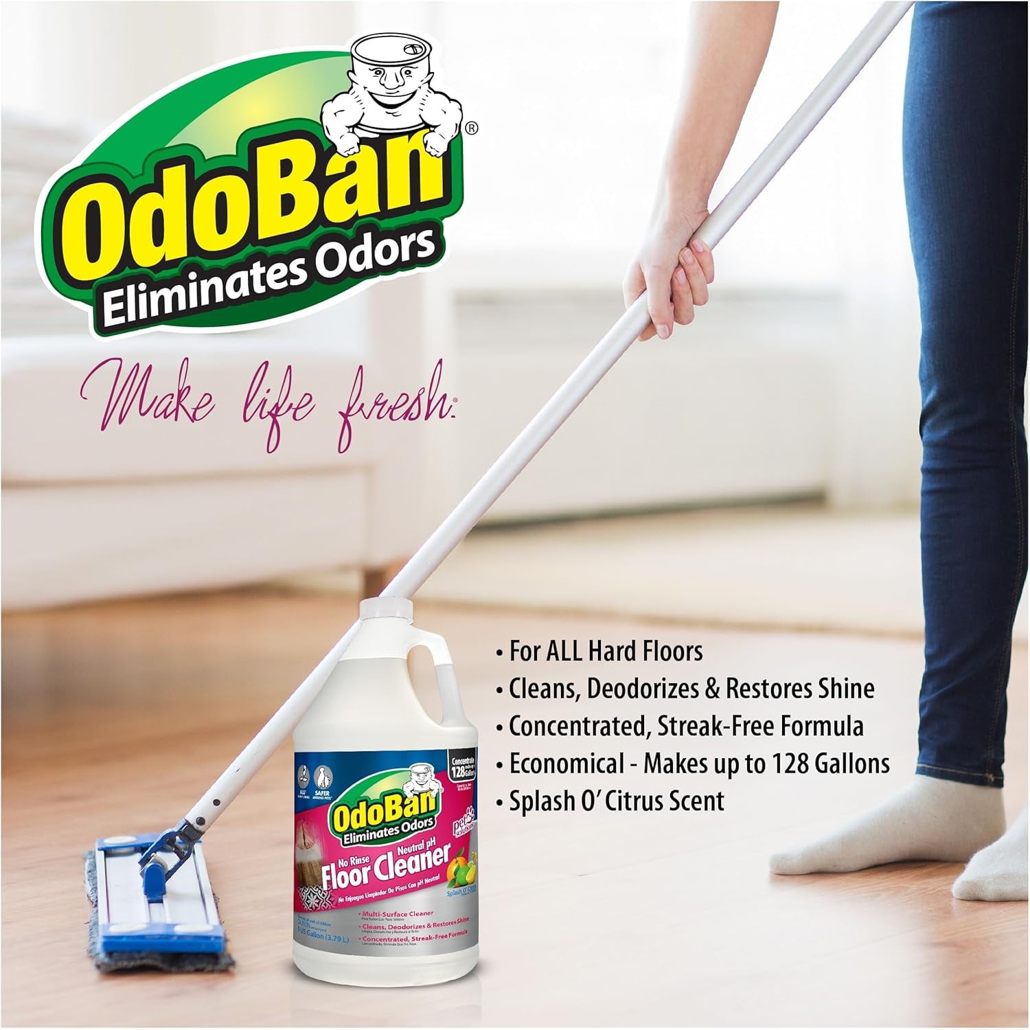Pet Solutions NoRinse Neutral pH Floor Cleaner Concentrate,Splash O’Citrus Scent
