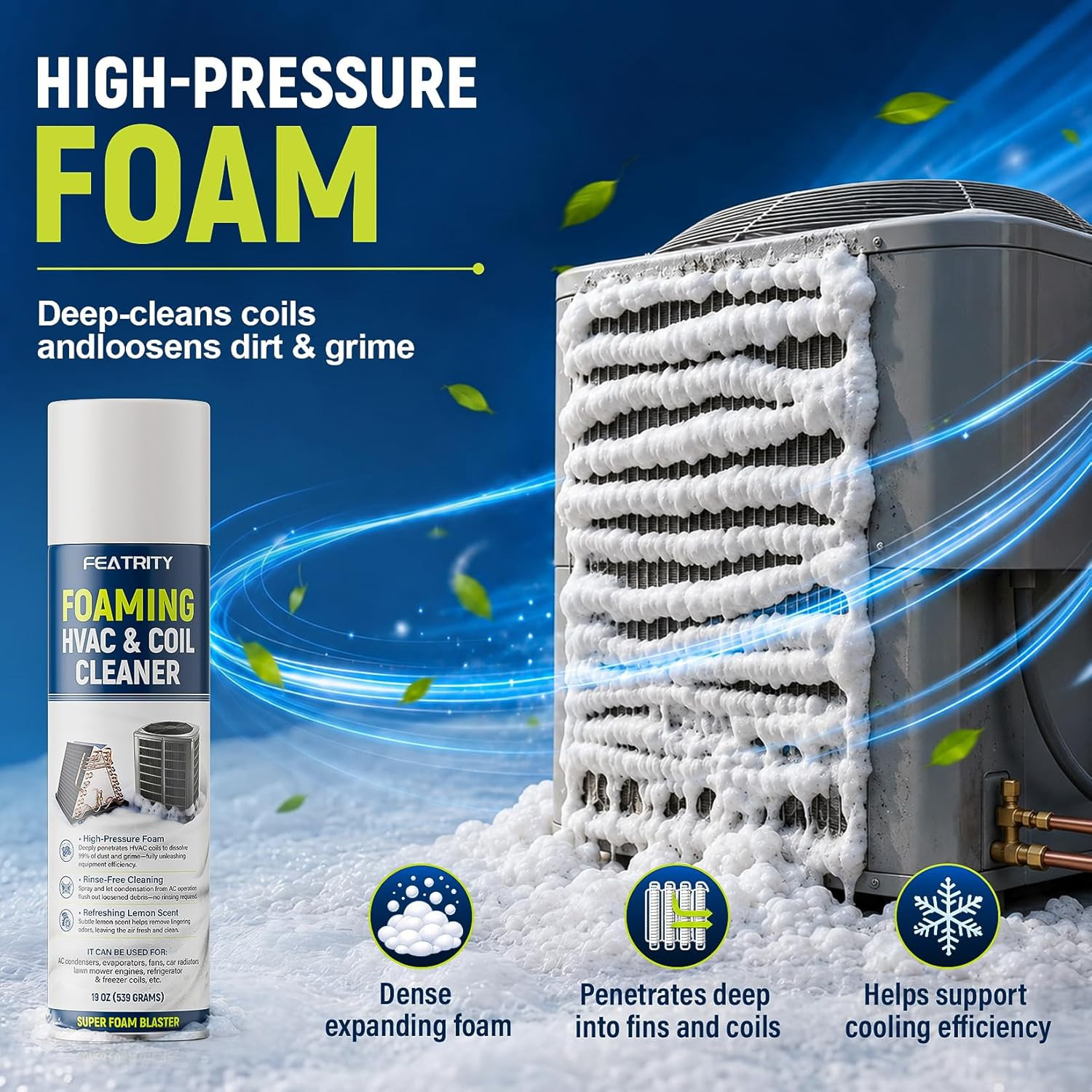 Foaming AC Coil Cleaner: No-Rinse Deep Cleaning Spray for Evaporator and Condens