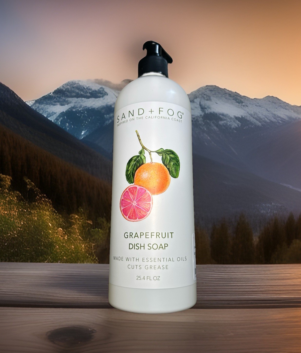 Sand + Fog Dish Soap Grapefruit 25.4 fl Oz. Pump Bottle, New Exp. 2028