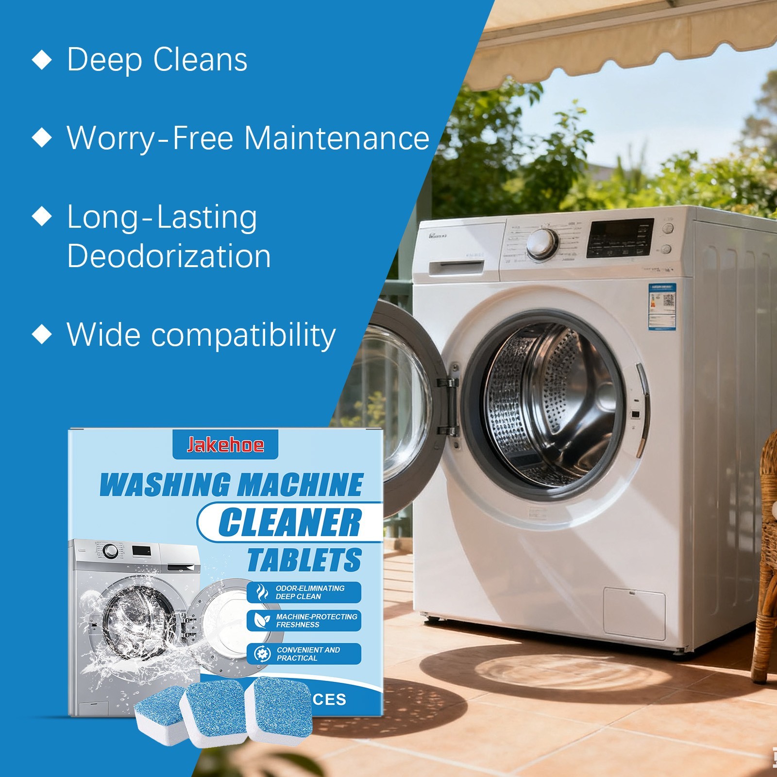 Washing Machine Cleaner, Deodorizer & Descaler 12/24/36-Pack – 1 Year Supply