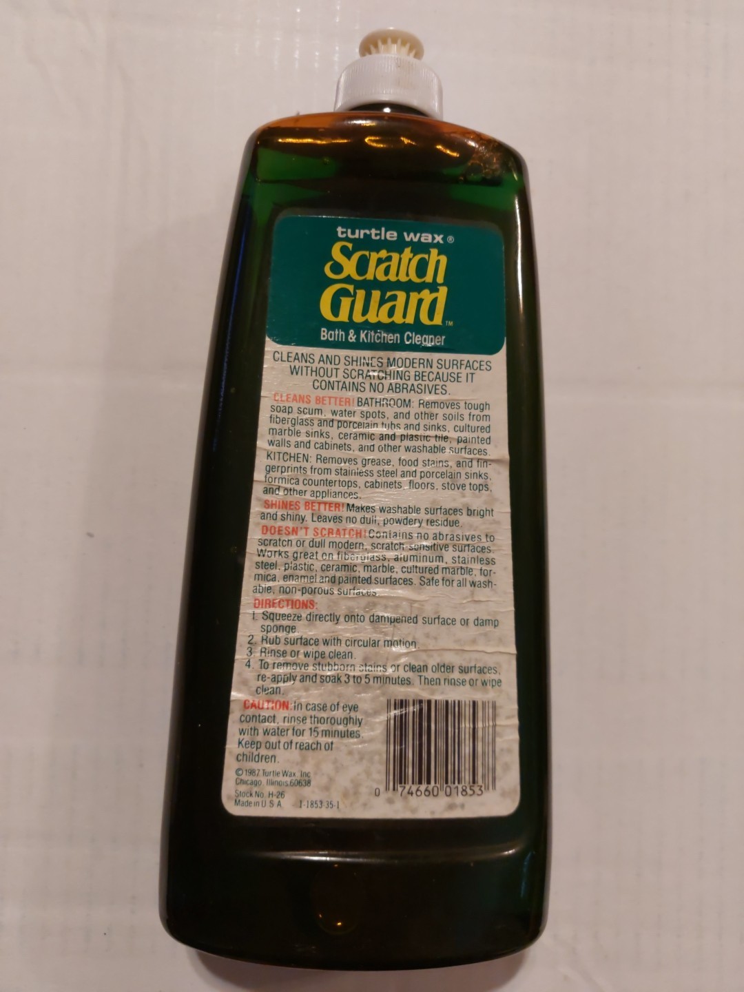 Turtle Wax Scratch Guard Non-Abrasive Bath & Kitchen Cleaner 26 fl oz HTF FULL