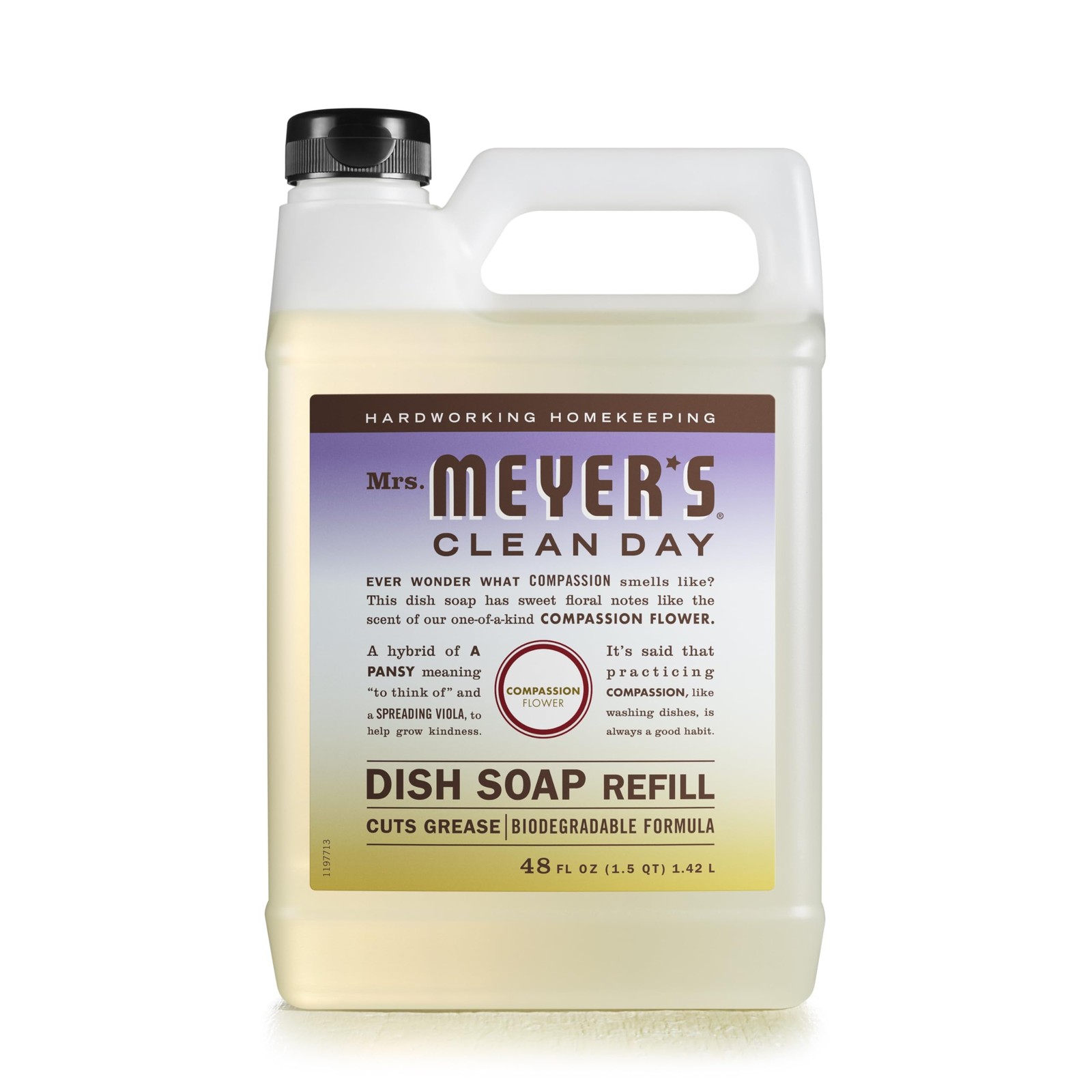 MRS. MEYER’S CLEAN DAY Dish Soap Refill Compassion Flower 48 fl oz