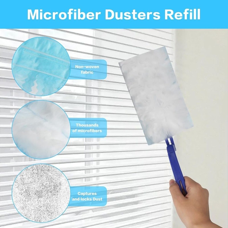 Duster Refill Disposable Home Office Cleaning W/ Ergonomic Handle 20 Pack New