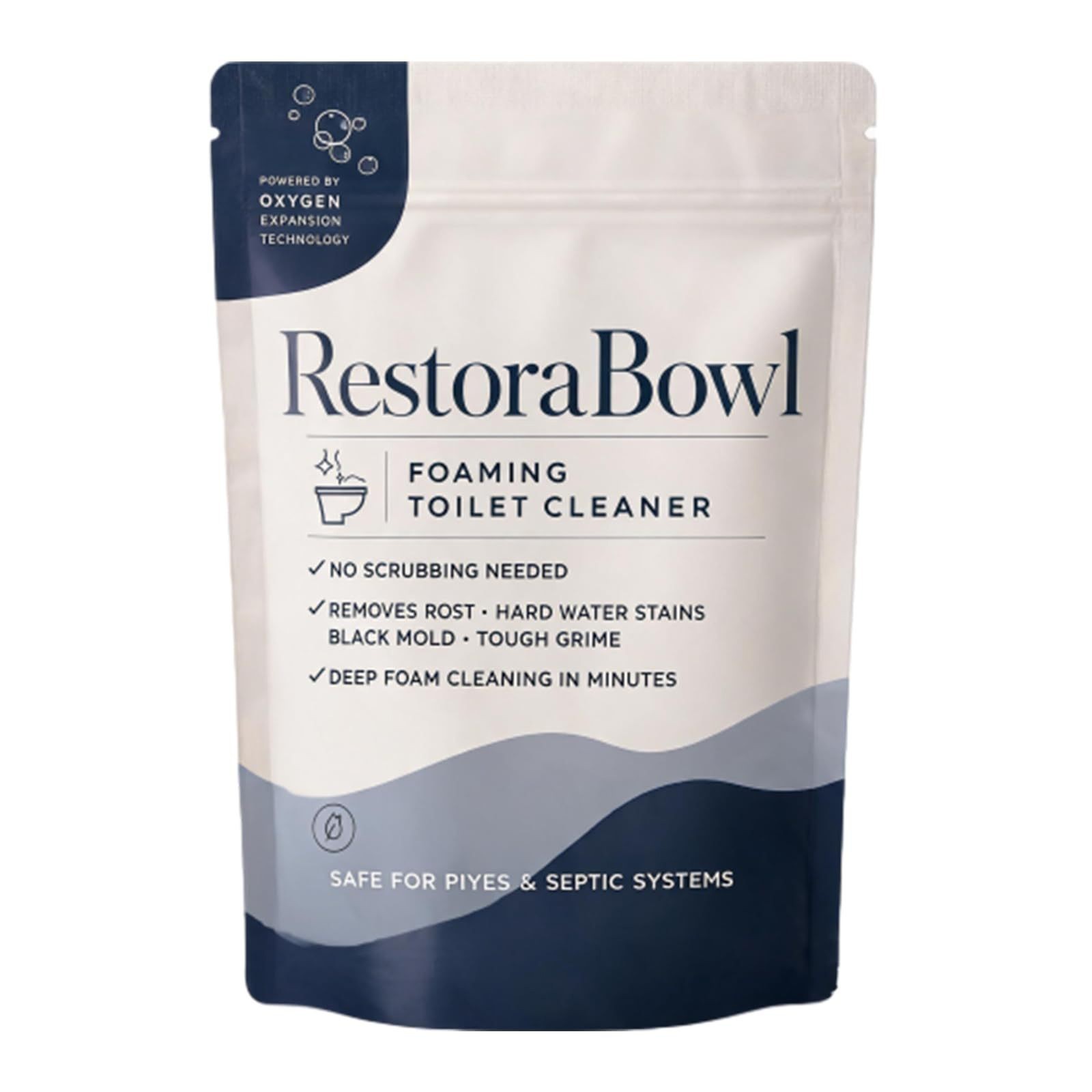 Restorabowl Foaming Cleaning Powder Fresh Scent Fast Dissolving Daily Care 300g