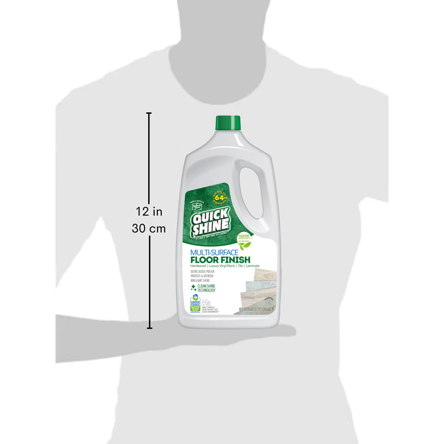 (2 Pack) Quick Shine Multi-Surface Floor Finish PFAS-Free Floor Polish 64 fl oz