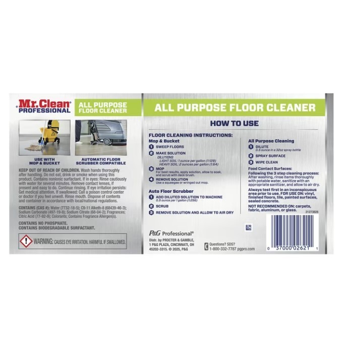 Mr. Clean Professional All Purpose Floor Cleaner 1 Gallon Concentrate, New, Sale