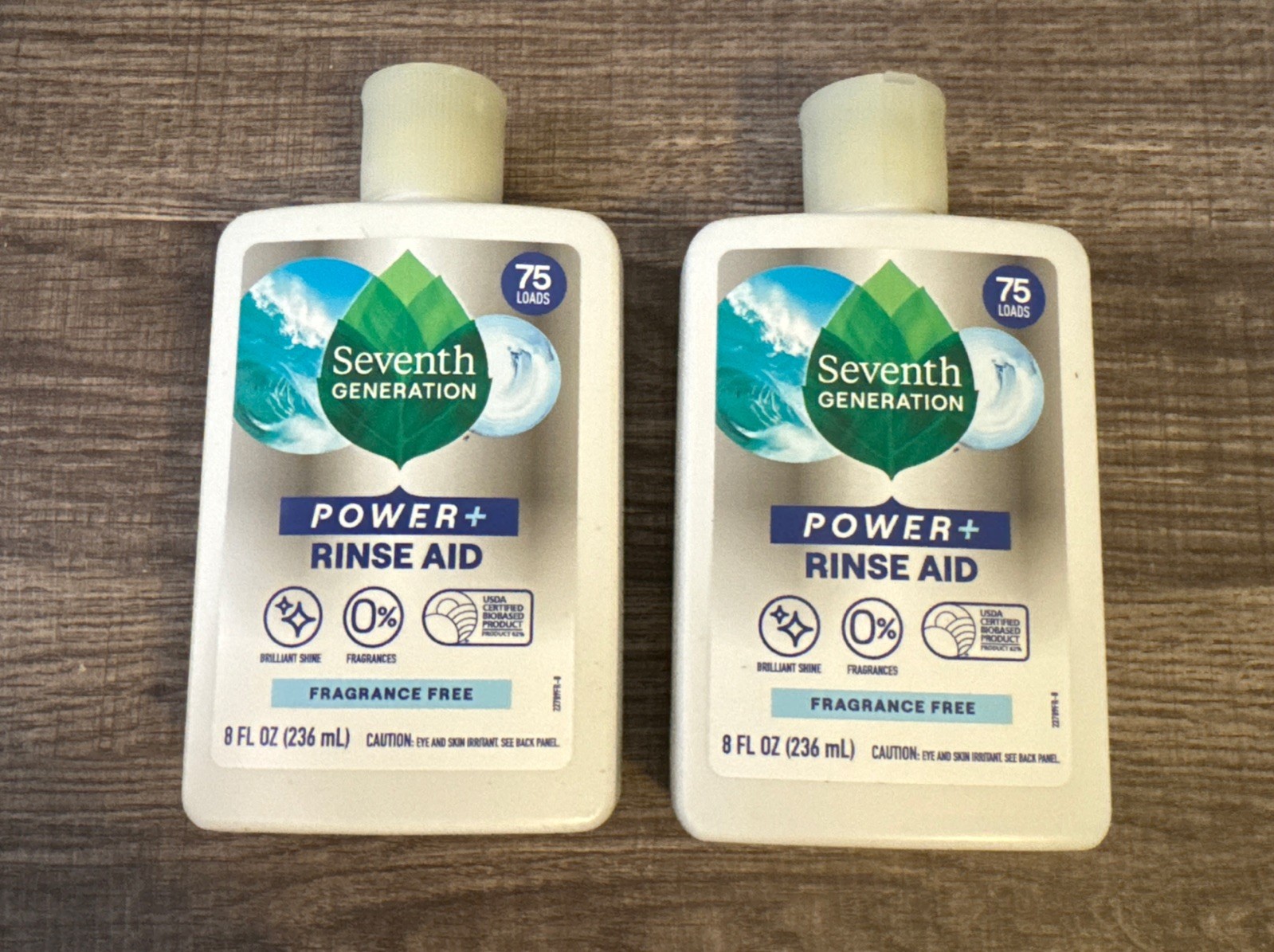(2x) Power+ Rinse Aid Fragrance Free 75 Loads, 8 fl oz (236 ml)