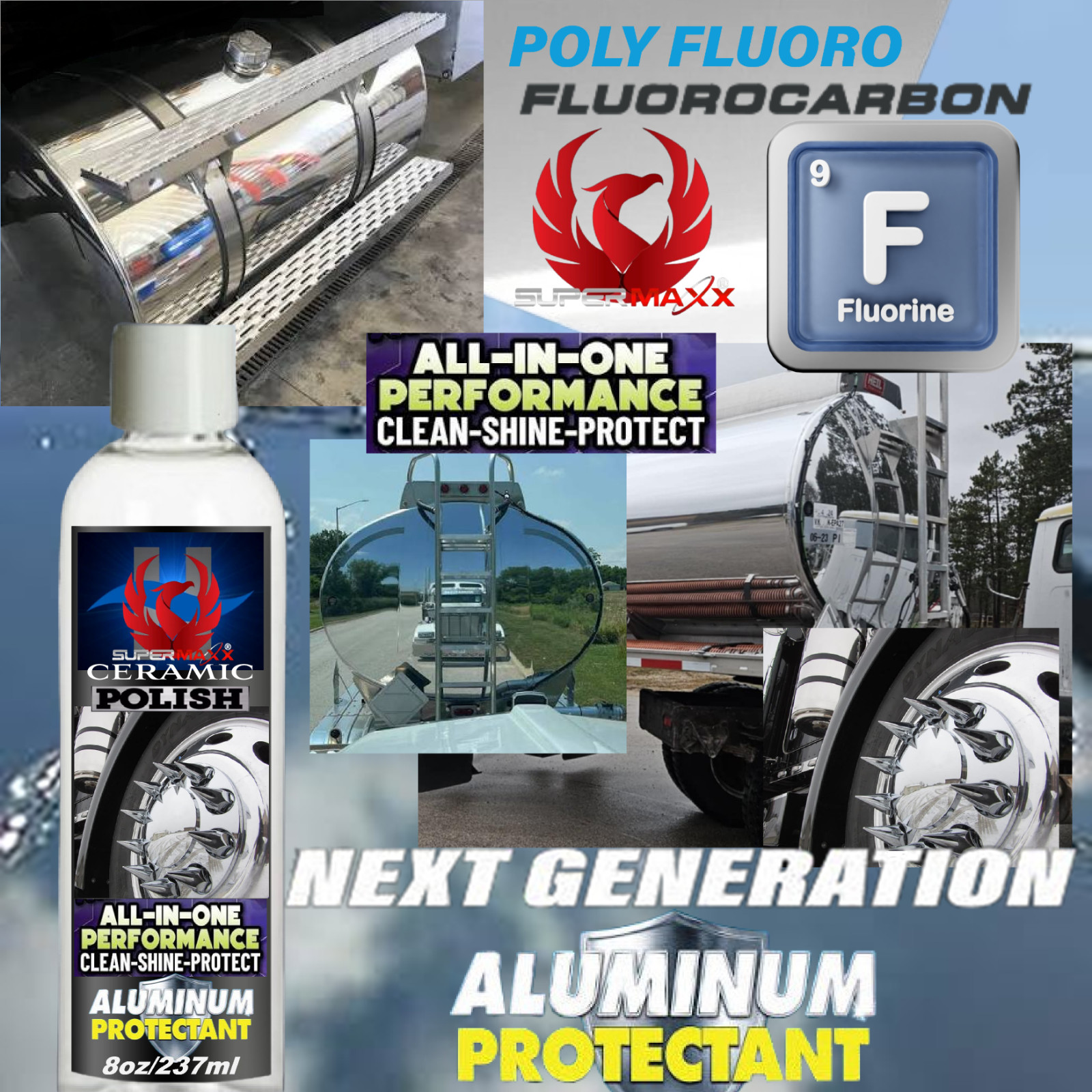 CHROME POLISH AND CERAMIC NON ABRASIVE PROTECTANT RIMS FUEL TANKS – 8 OUNCE KIT