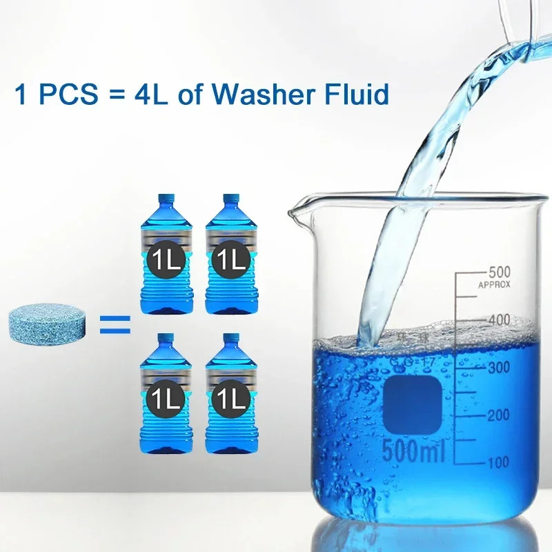 100 Car Winter Windshield Washer Wiper Fluid Concentrated Tablets Glass Cleaner*