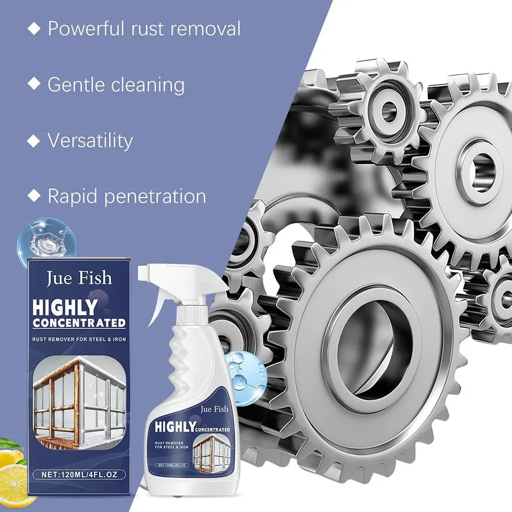 Industrial Rust Remover 120ml Highly Concentrated Fast Acting Steel Iron Cleaner