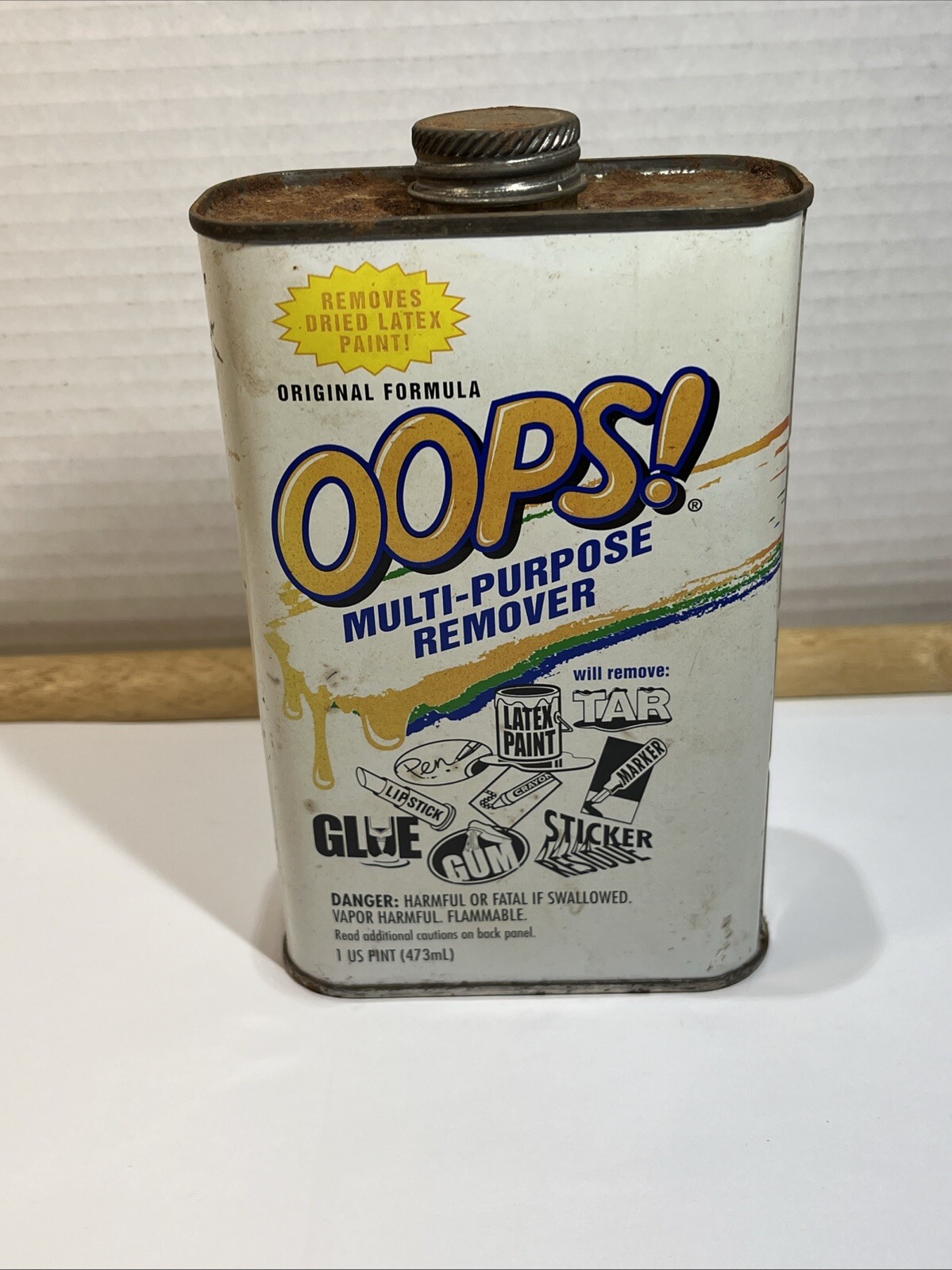 Oops! Remover – 1 Pint (16oz) Tin Can DISCONTINUED! Original Formula-READ-