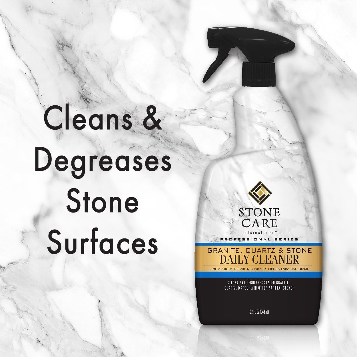 pH Neutral Granite and Stone Cleaner – 32 Fl Oz Citrus Spray for Easy Cleaning