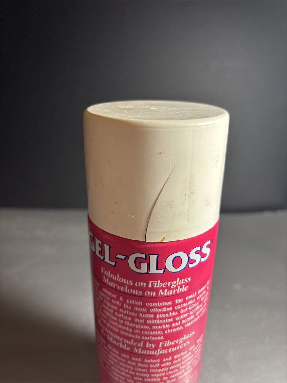 Gel-Gloss One Step Cleaner Polish Fiberglass Marble Acrylic 12 Oz Can Full