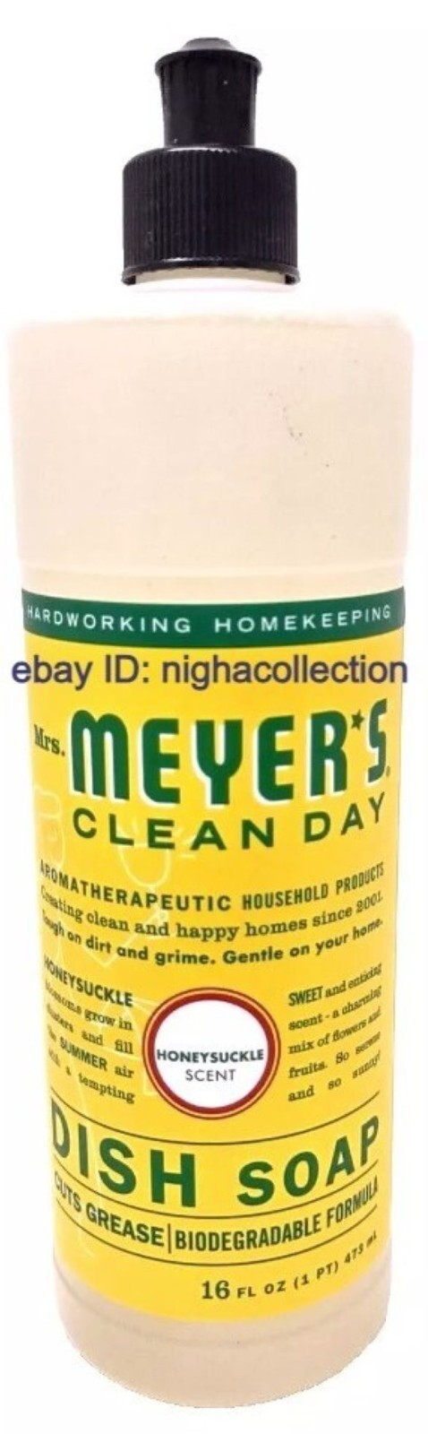 ( 2 ) Mrs. Meyer’s Clean Day Liquid Dishwashing Soap 16 oz Each Honeysuckle NEW