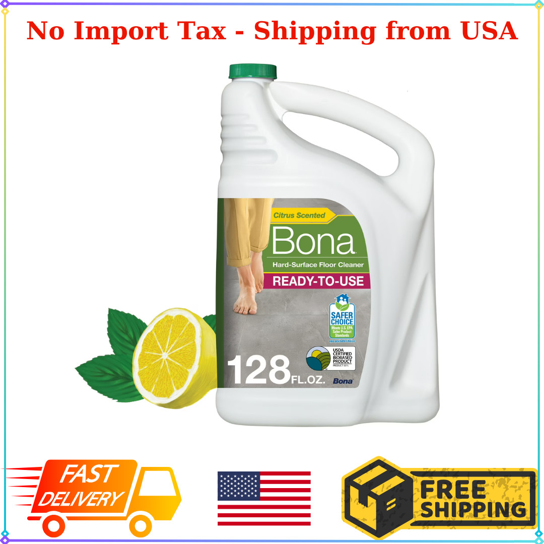 Bona Multi-Surface Floor Cleaner Refill, 128 fl oz, Lemon Mint, For Tile & Vinyl
