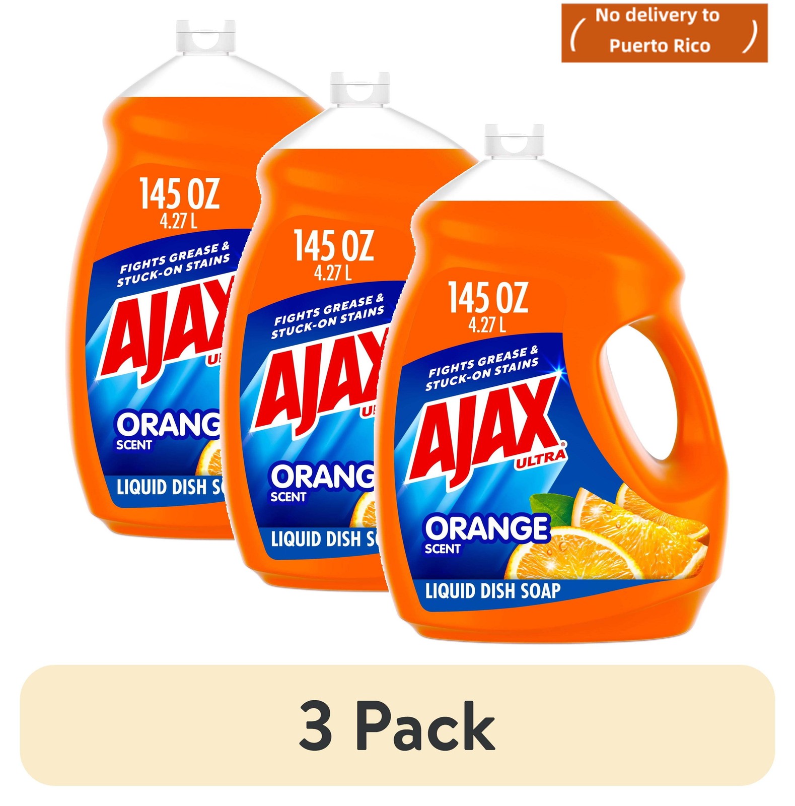 Ultra Triple Action Dish Soap, Orange Scent, 3-Pack