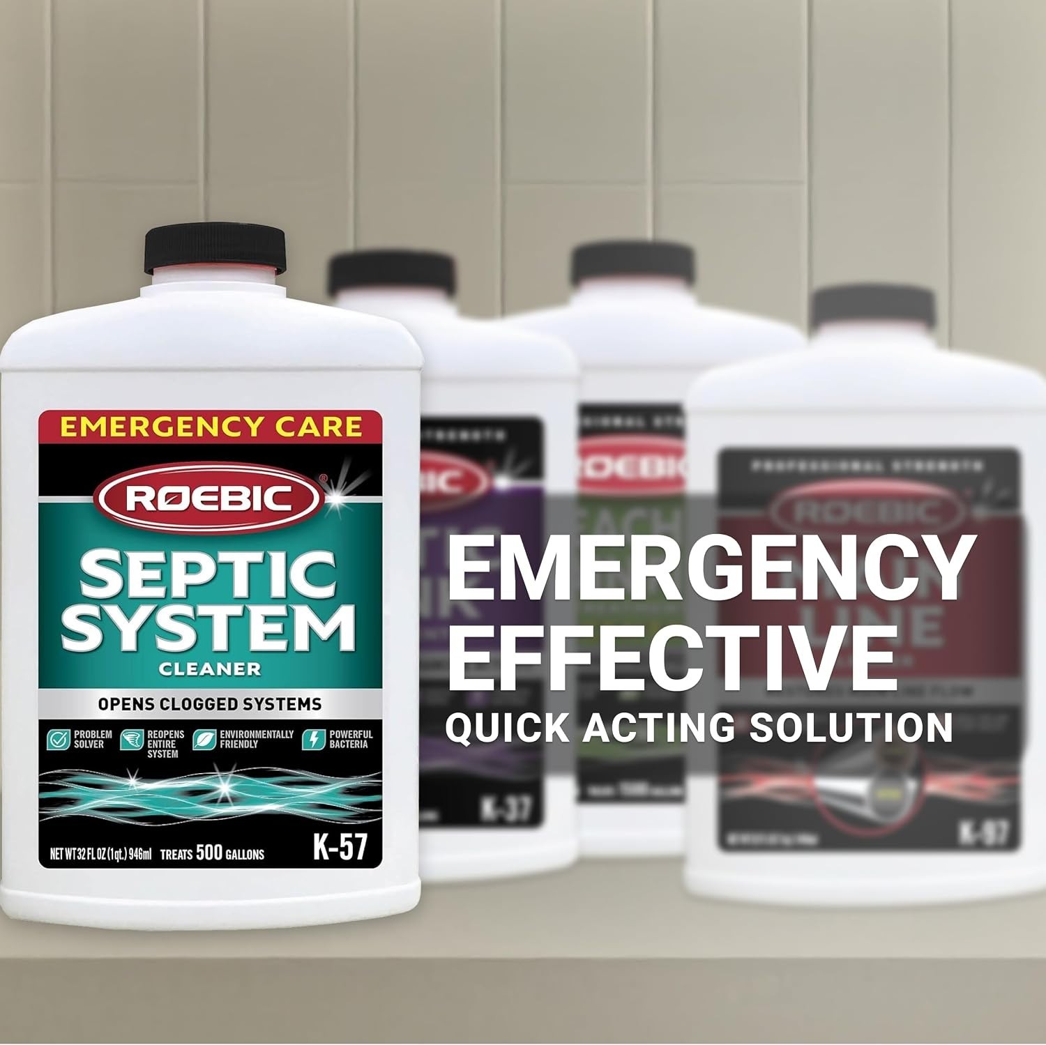 Effective 32 Oz K-57-Q Septic System Cleaner – Tackles Clogs, Safe for Pipes