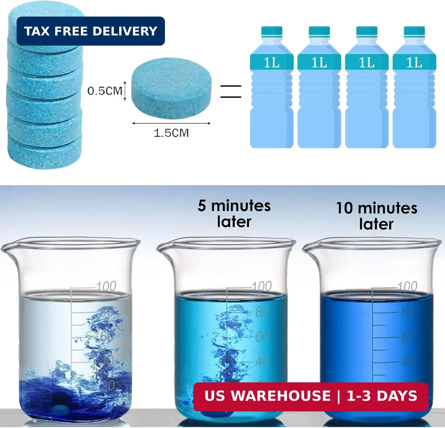 200 PCS-Car Windshield Washer Tablets, Glass Cleaner, Concentrated Effervescent