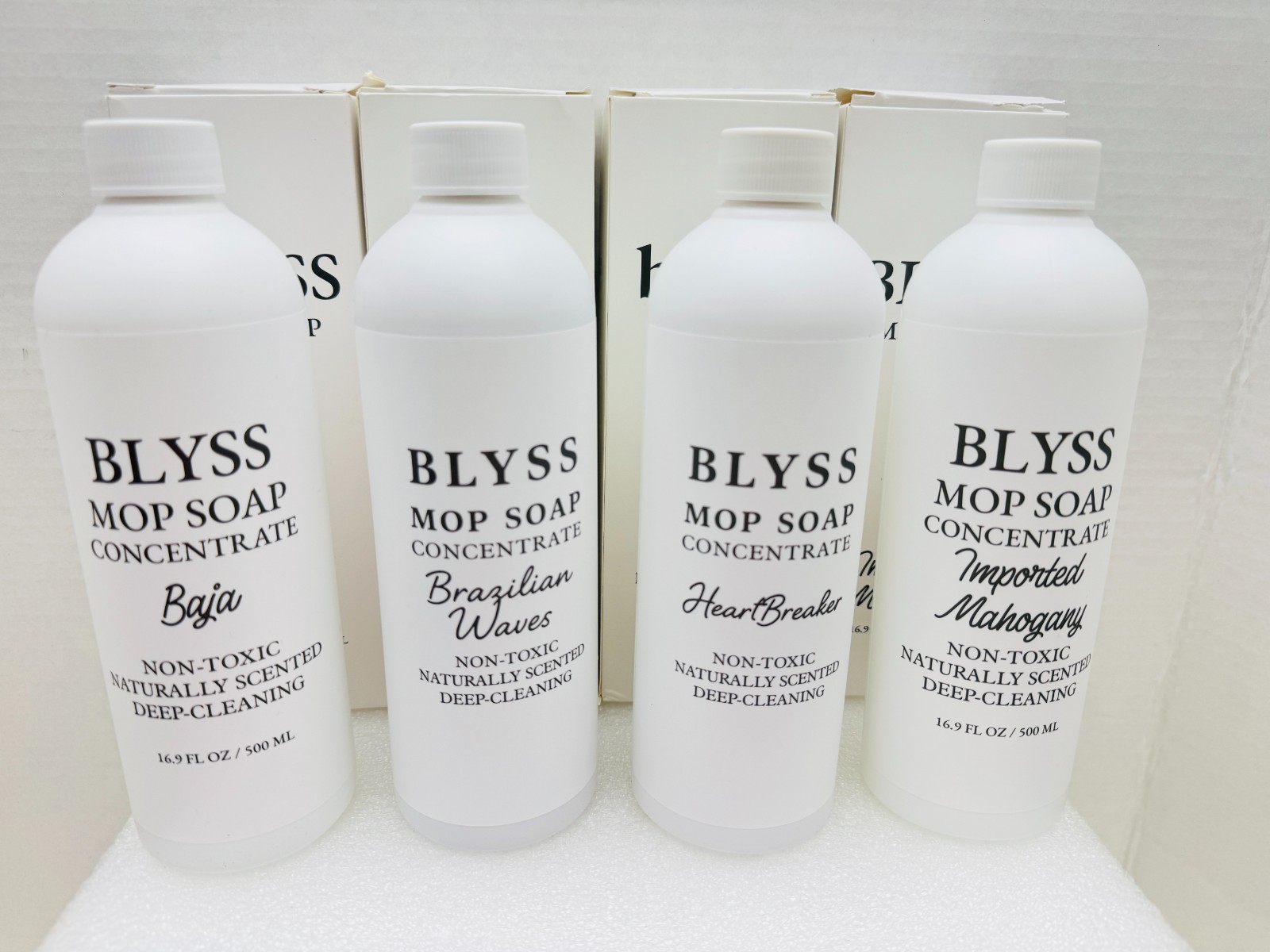 4pk Blyss Mop Concentrate soap Baja/Brazilian Wave/HeartBreaker/Import Mahogany