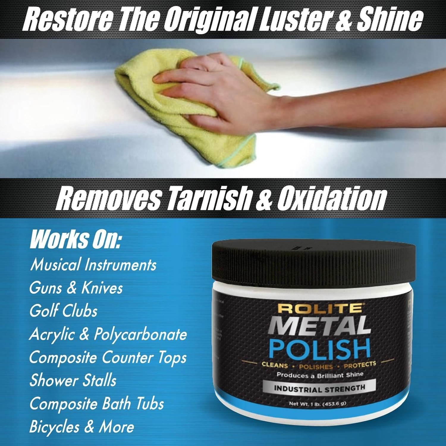 Metal Polish Paste, 4.5 oz, Industrial Strength Scratch Remover & Cleaner for…