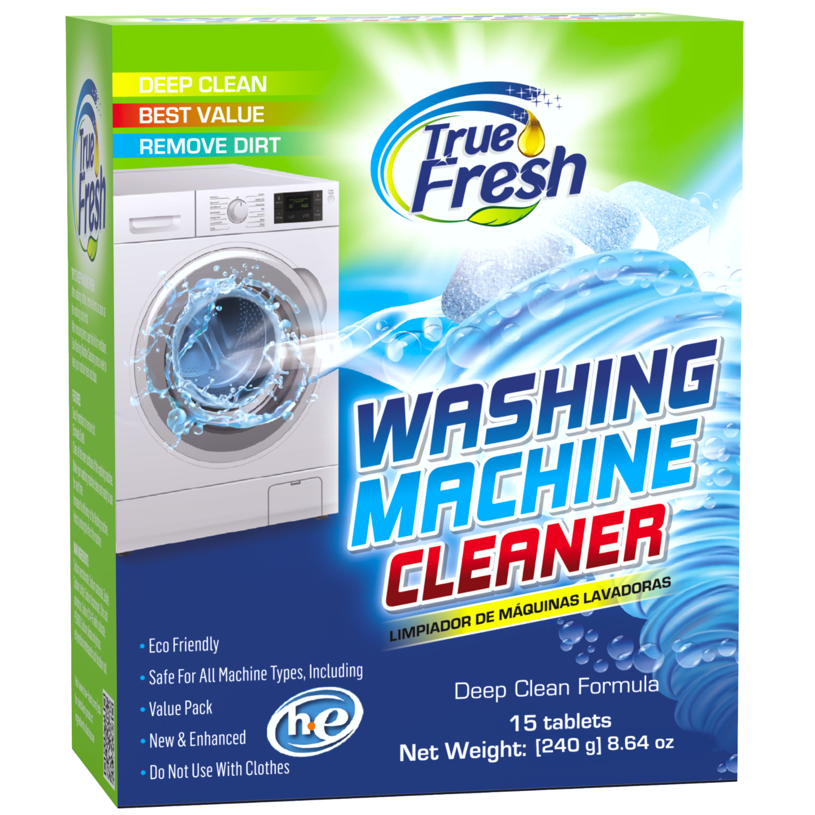 True Fresh Washing Machine Cleaning Tablets 15 Pack – Washer Cleaner Tablets