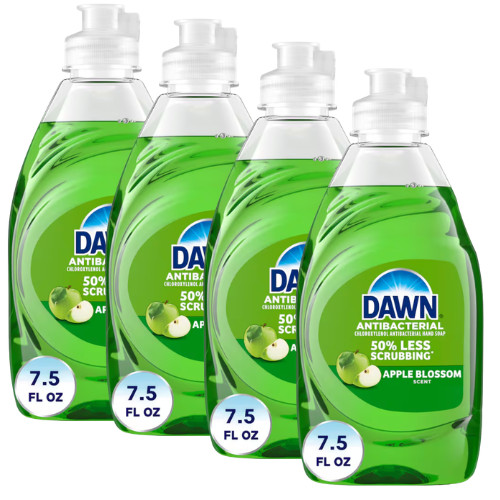 Dawn Ultra Apple Blossom Green Dishwashing Liquid Soap 7.5 oz (4 pack)