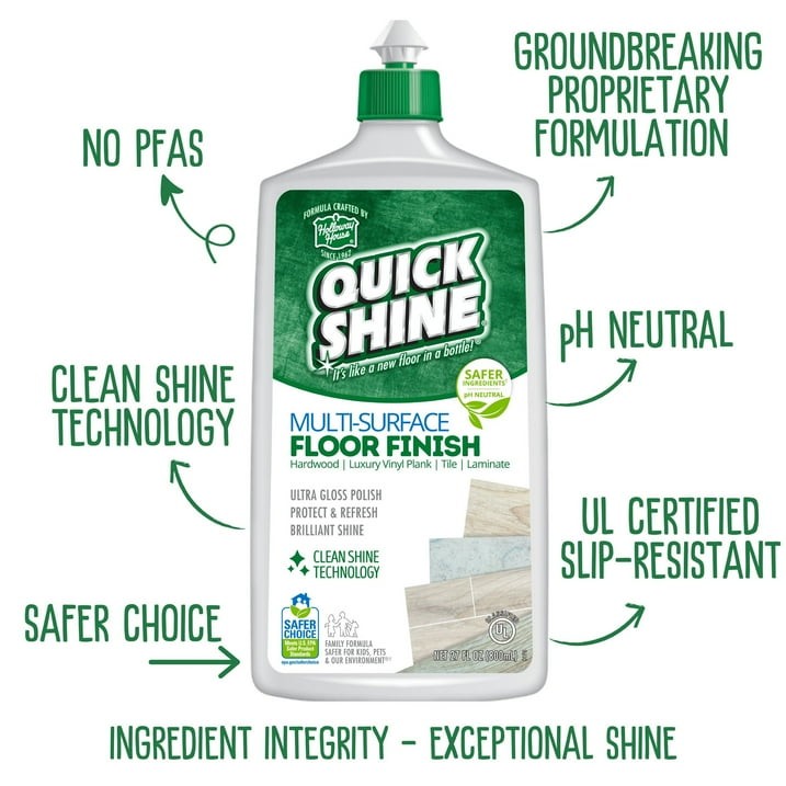 Quick Shine Multi-Surface Floor Finish Easy To Use Cleaner & Polish 27 fl oz NEW