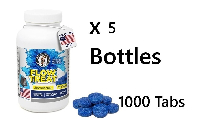 HVAC GUYS – Flow Treat Tabs – 1000 Tablets | AC Drain Line Cleaner | Prevents