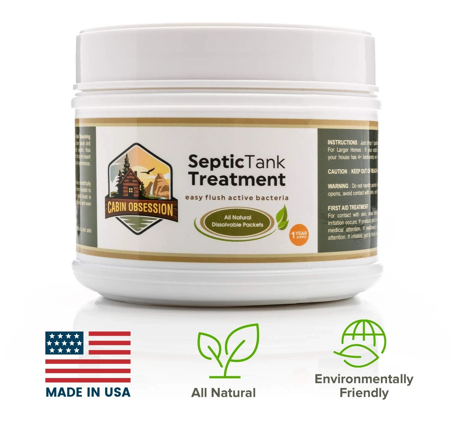 Septic Tank Treatment 1 Year Supply Dissolvable Bacteria Packets 12 Count