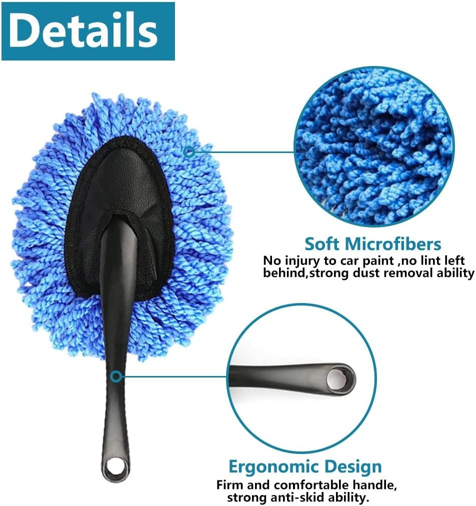 1 PC Super Soft Microfiber Car Duster Brush, Premium Auto Dashboard Exterior & I