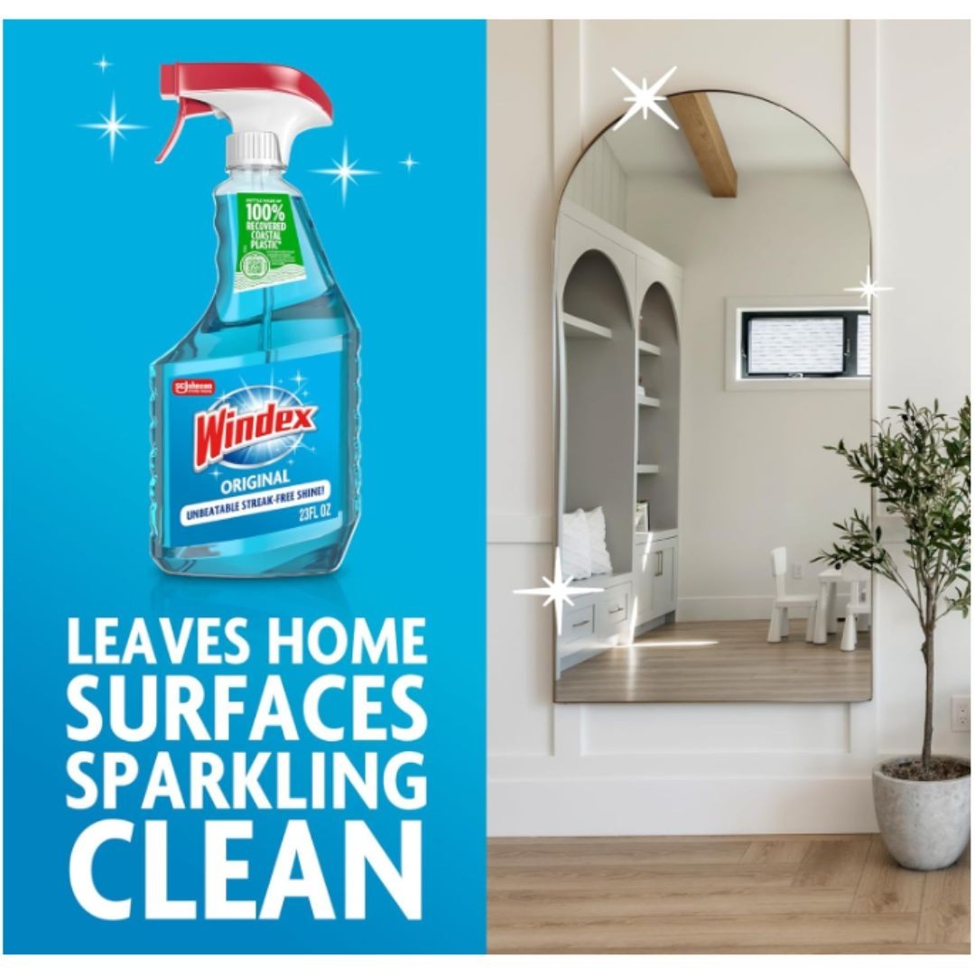 Windex Glass and Window Cleaner Spray Bottle, Original Blue, 23 fl oz