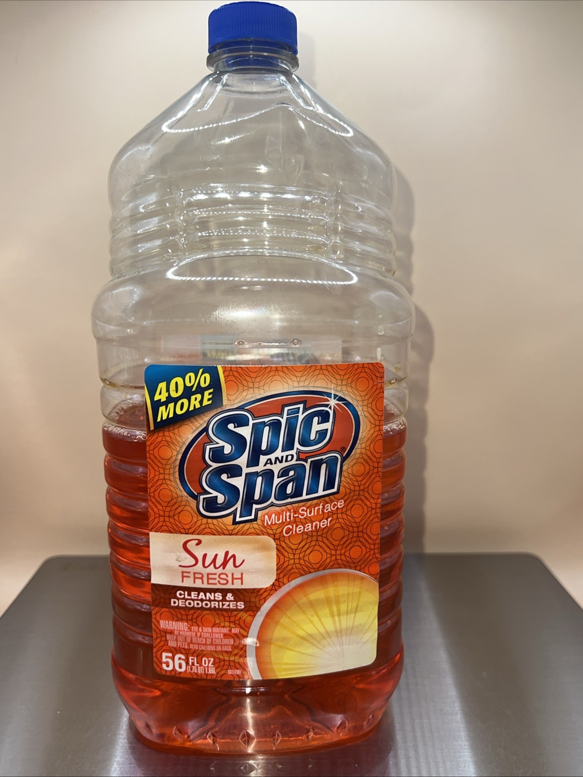 Spic and Span Multi-Surface Cleaner Sun Fresh Scent, 56 fl oz 2014 50% Full
