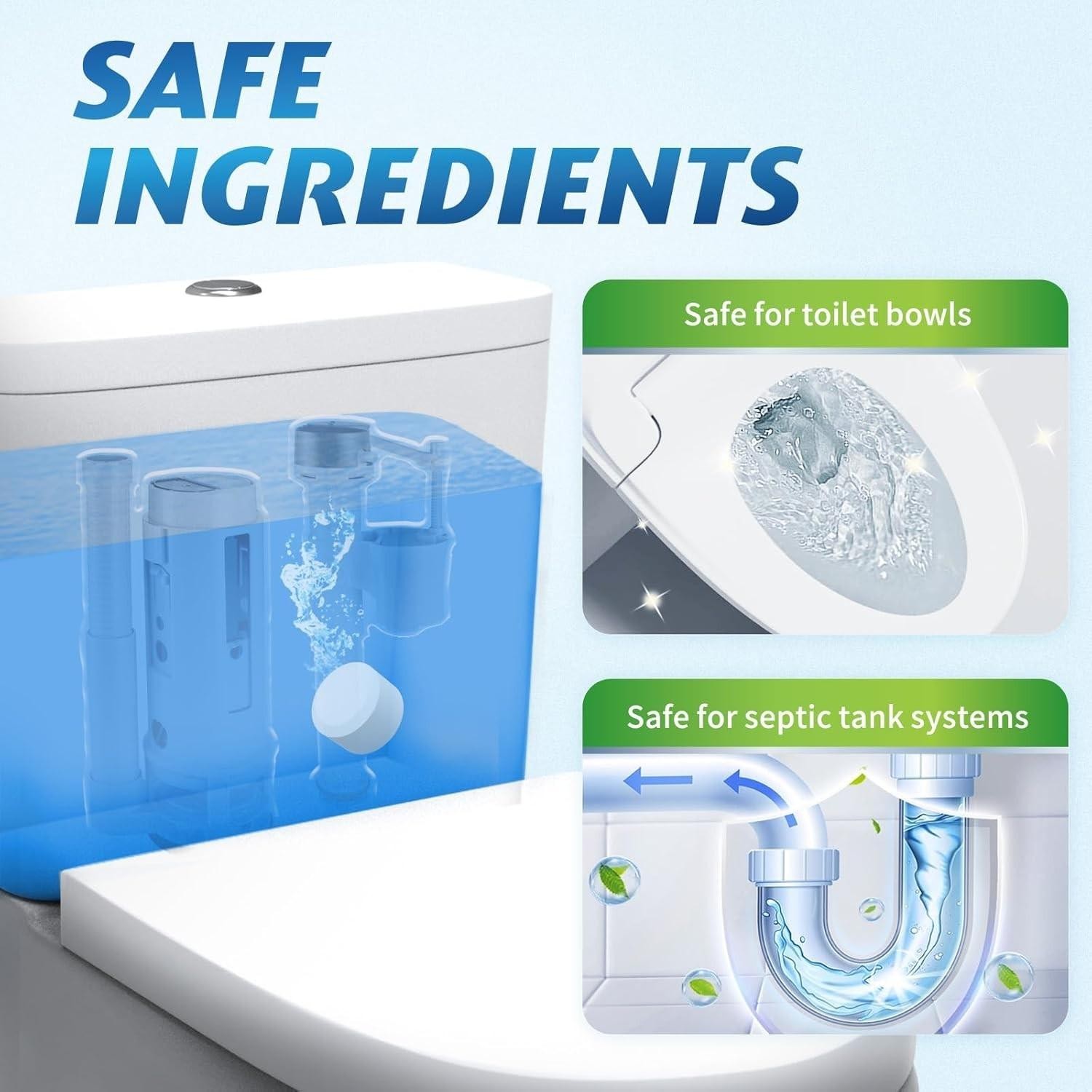 Toilet Bowl Cleaner Tablets 20 Pcs – Automatic Toilet Bowl Cleaners with Bleach,