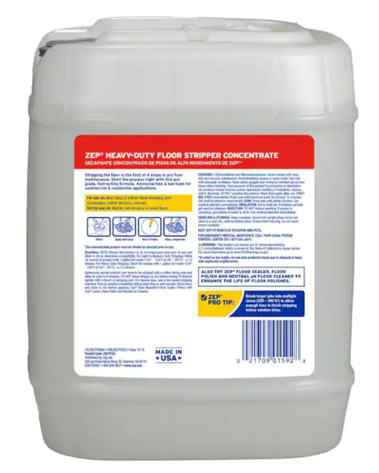 Zep Heavy-Duty Floor Stripper Concentrate (Ammonia Free) 5 Gallon