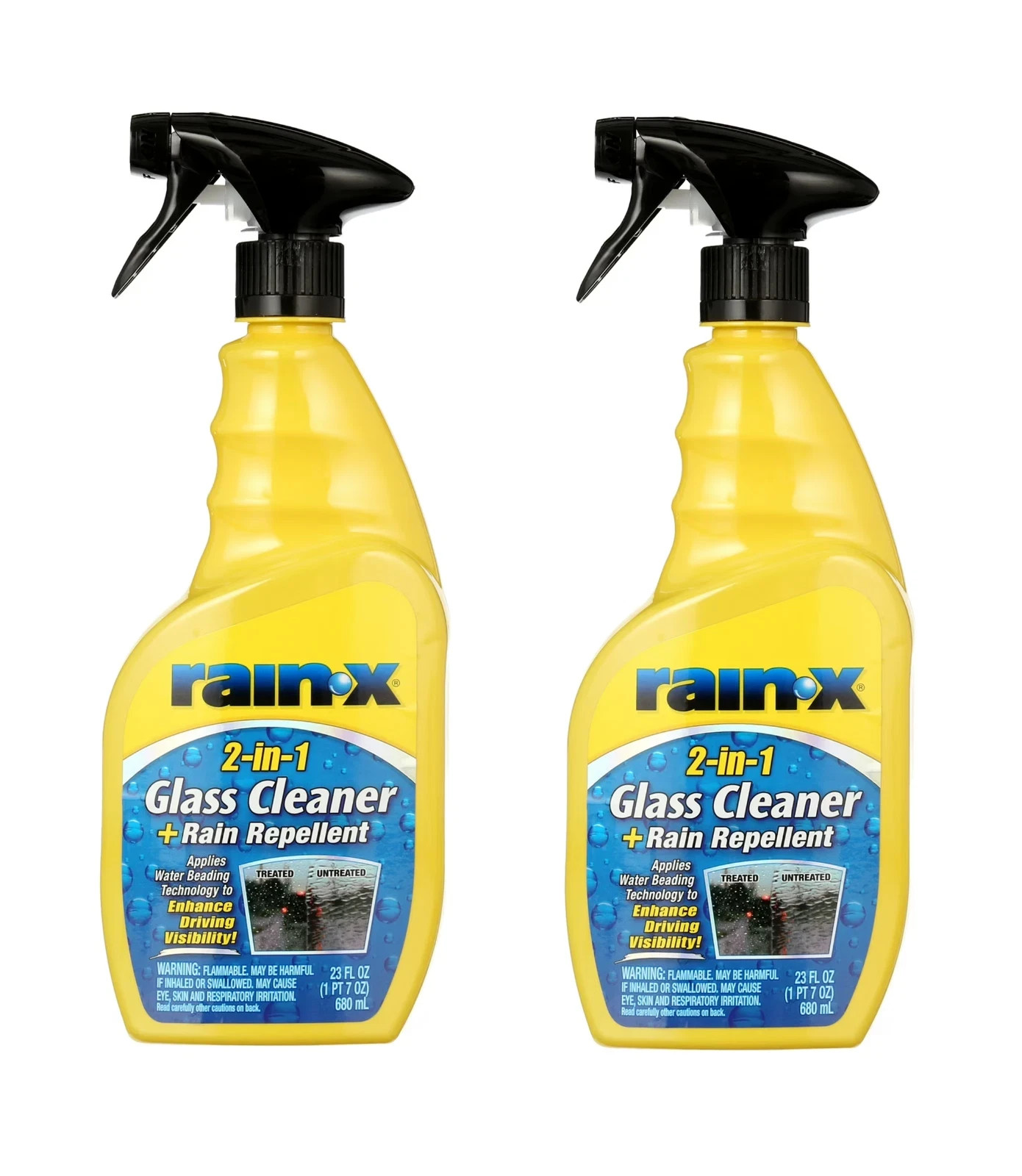 Rain-x Glass Cleaner + Rain Repellent, 23 oz – pack of 2