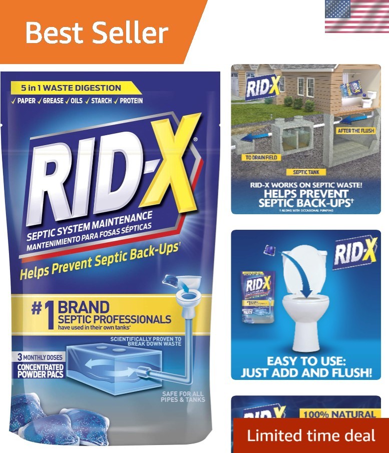Easy-Use Septic System Treatment – 3-Pack Dual Action Septi-Pacs for Homeowners