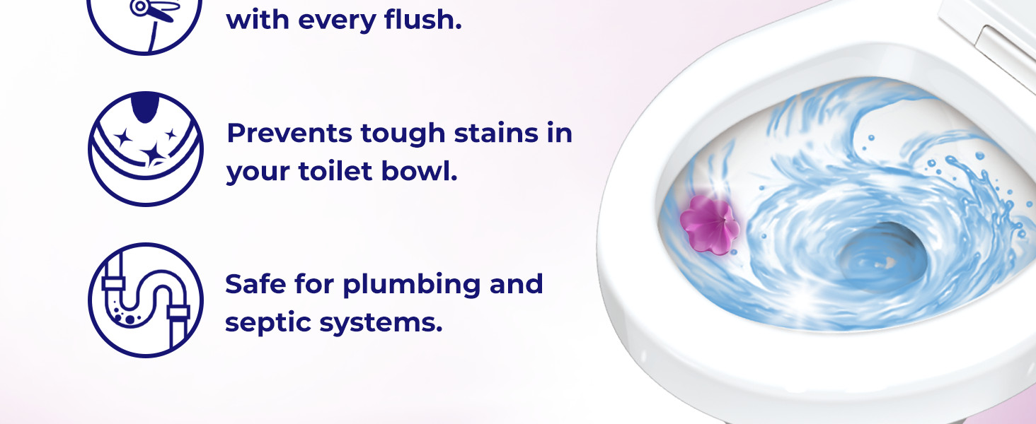 Toilet Gel Stamp, 5 Pack (Total 40 Stamps, Up to 1-Year Supply) Toilet Bowl