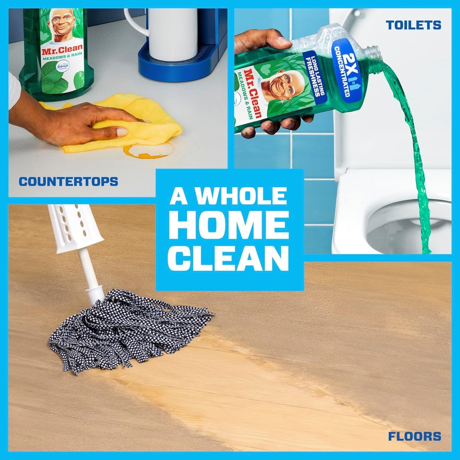 Mr. Clean 2X Concentrated Multi Surface Cleaner Febreze Meadows & Rain 41oz Pack
