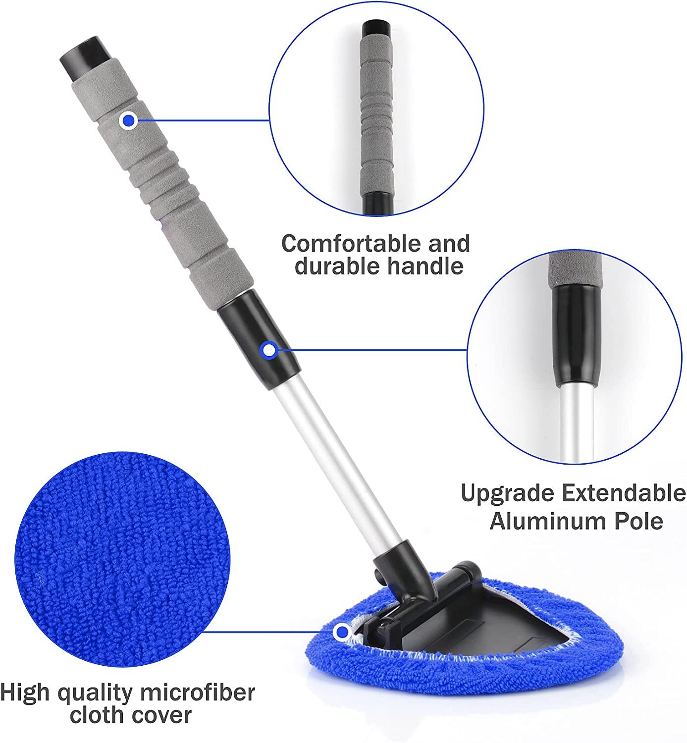 Windshield Cleaning Tool Kit Car Window Glass Wiper Cleaner Brush Pad Extendable