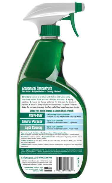 2 Simple Green ALL-PURPOSE Cleaner 24 oz. Concentrated Sassafras Scent Non-Toxic