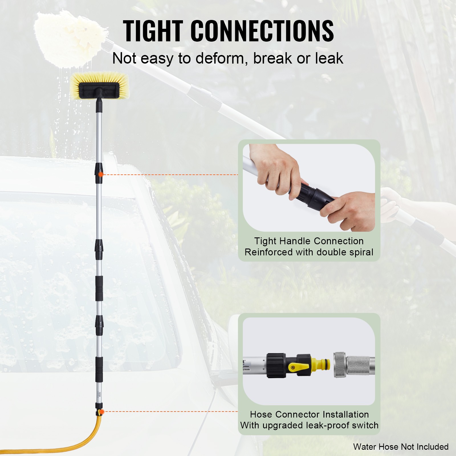 Extendable Car Wash Brush 66.7In Super Soft Bristle Telescoping Handle SUV RV